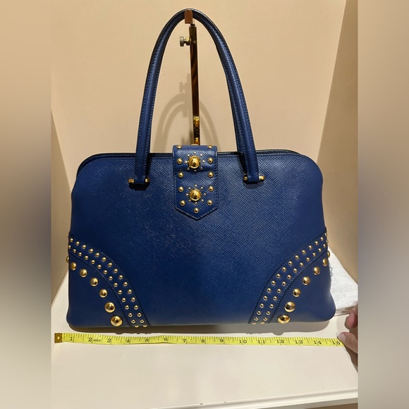 Prada Studded Saffiano Turn Lock Tote - Picture 11 of 16